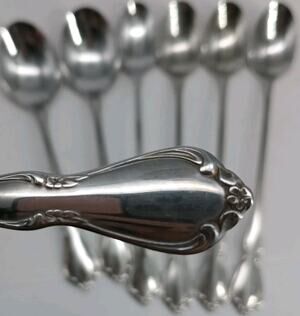 5+2X LH Tsp Oneida CHATEAU Stainless Flatware Long Handle Tea SPOONS Glossy USA